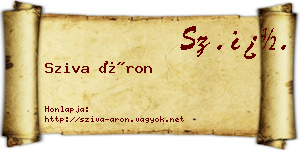 Sziva Áron névjegykártya
