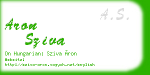 aron sziva business card