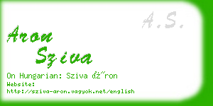 aron sziva business card